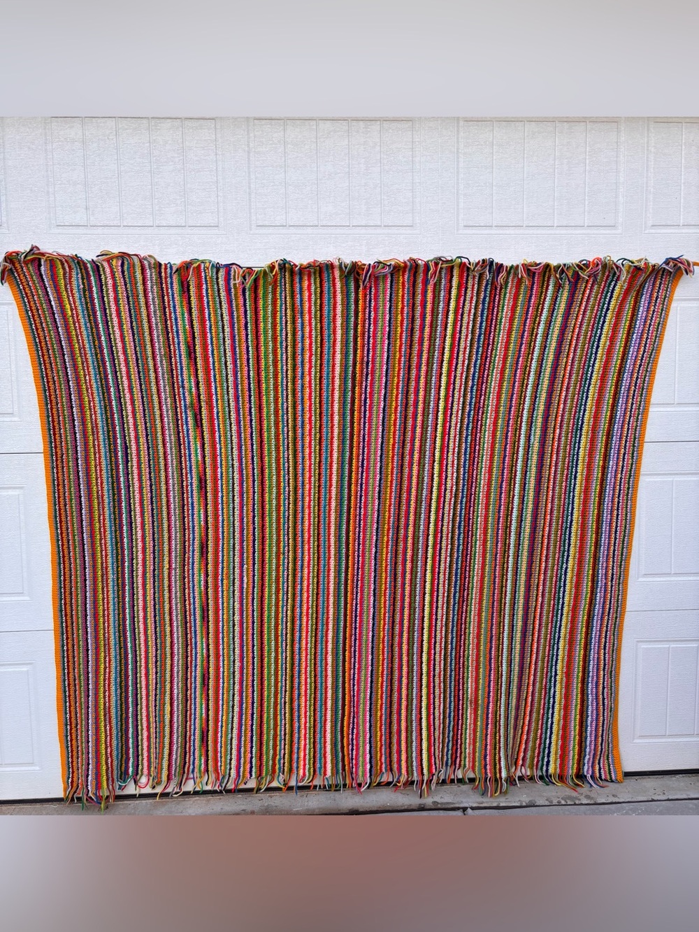 Vintage Reversible Handwoven Multicolor Striped Throw Blanket
